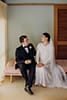 bride and groom sitting beautifully in their vintage inspired wedding detail- Waikanae Wedding