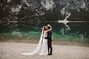 bride and groom kissing in the middle of the dolomites- New Zealand Elopements